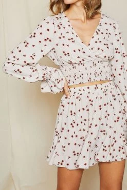 STORETS Sarah Smocked Floral Crop Top CLOTHING