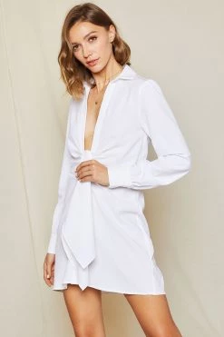 STORETS Della Front Twist Shirt Dress CLOTHING