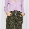 STORETS Natalie Zebra Print Belted Skirt CLOTHING