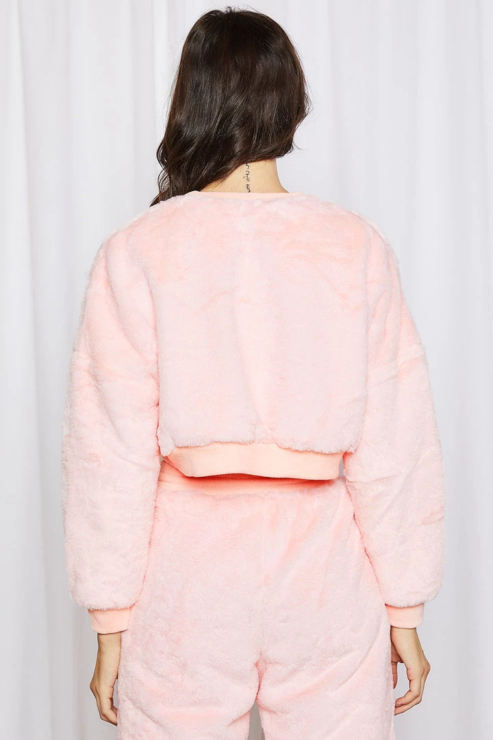 STORETS SALE CLOTHING Lily Fuzzy Cropped Sweatshirt