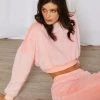 STORETS SALE CLOTHING Lily Fuzzy Cropped Sweatshirt
