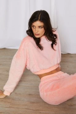 STORETS SALE CLOTHING Lily Fuzzy Cropped Sweatshirt