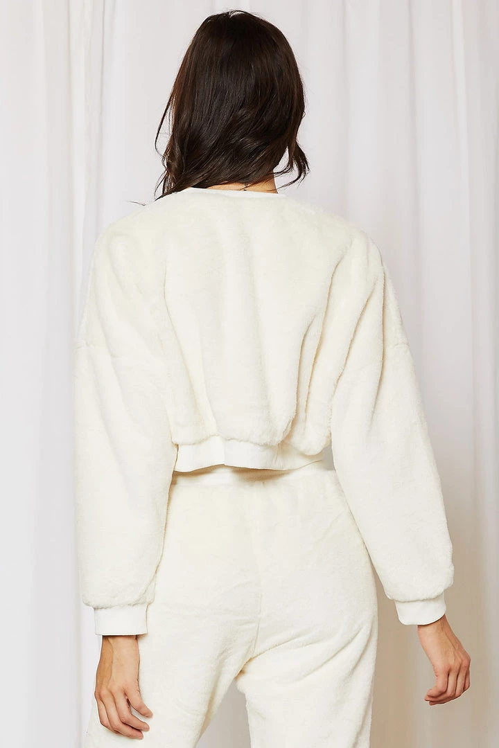 STORETS SALE CLOTHING Lily Fuzzy Cropped Sweatshirt