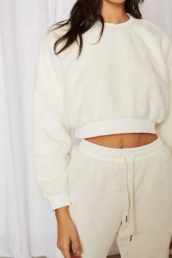 STORETS SALE CLOTHING Lily Fuzzy Cropped Sweatshirt