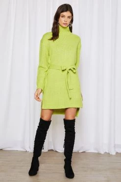 STORETS CLOTHING Alexa Belted Sweater Dress