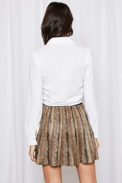 STORETS SALE Zoe Python Print Pleated Skirt CLOTHING