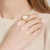 STORETS Weaved Waterdrop Ring-Ivory ACCESSORIES