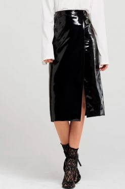 STORETS Alaina Slit Patent Skirt