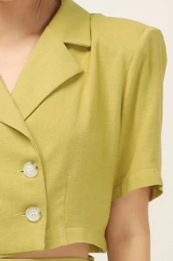 STORETS CLOTHING Blaire Linen Cropped Jacket