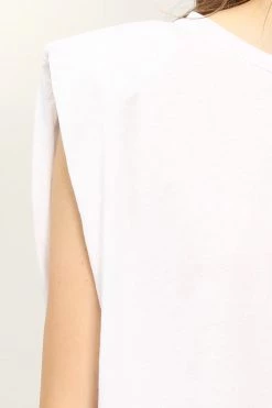 STORETS Hazel Open Back Shoulder Padded Top