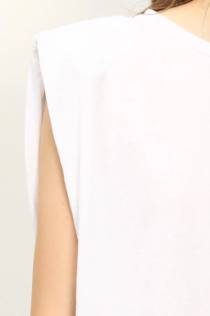 STORETS Hazel Open Back Shoulder Padded Top