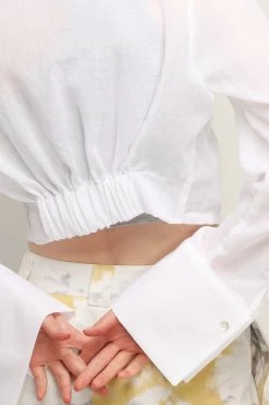 STORETS Skylar Sheer Cropped Shirt