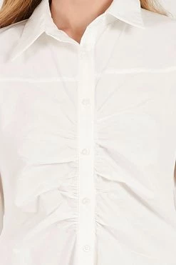 STORETS Thea Shirred Shirt Mini Dress