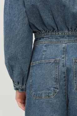 STORETS SALE Isabella Belted Denim Jumpsuit