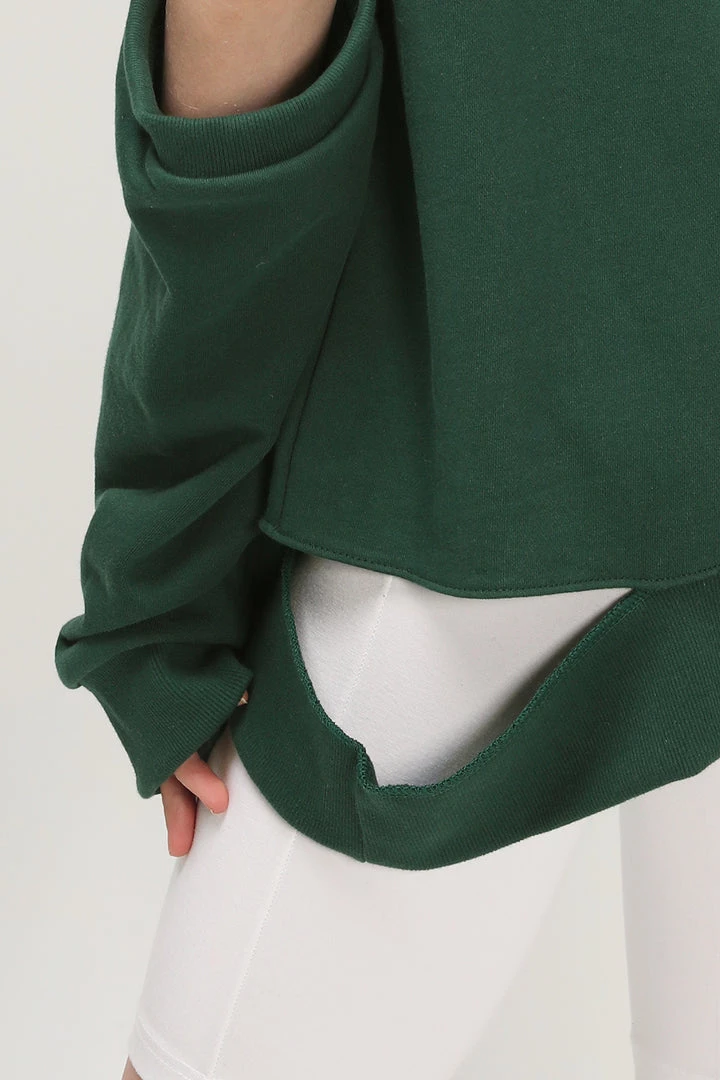 STORETS Kate Sleeve Cutout Hoodie Sweatshirt