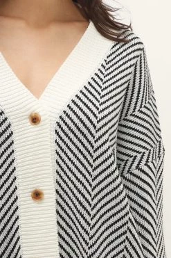 STORETS Influencer Danna Herringbone Printed Cardigan