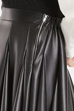STORETS Kaz Pleather Godet Skirt CLOTHING