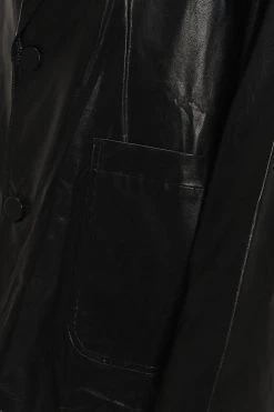 STORETS Kennedy Oversized Faux Leather Blazer CLOTHING