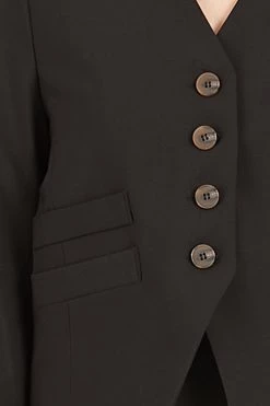 STORETS Ruby Collarless Crop Crepe Blazer