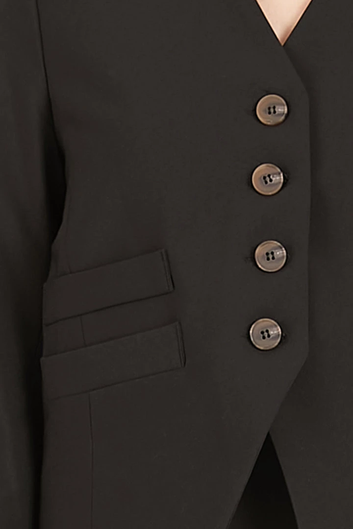 STORETS Ruby Collarless Crop Crepe Blazer