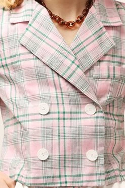 STORETS CLOTHING Olivia Plaid Cropped Jacket