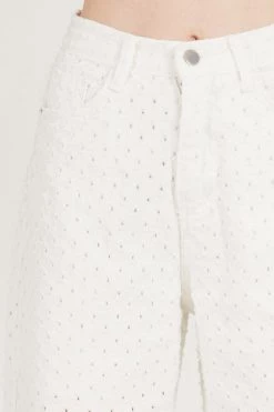 STORETS Kinsley Punched White Jeans