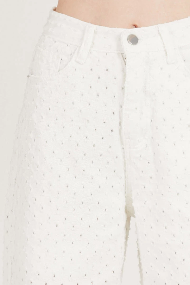 STORETS Kinsley Punched White Jeans