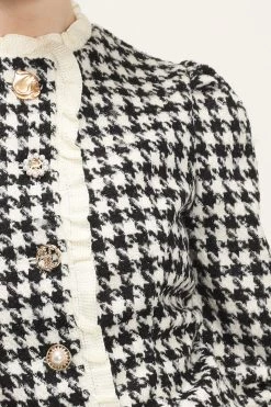 STORETS CLOTHING Andrea Houndstooth Cropped Jacket
