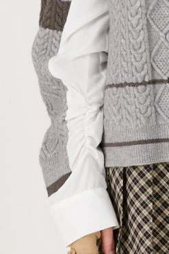 STORETS Nia Shirt Combo Cardigan CLOTHING