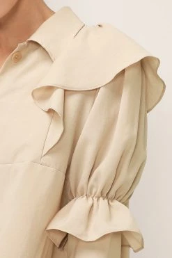 STORETS Wendy Ruffled Shirt Dress CLOTHING