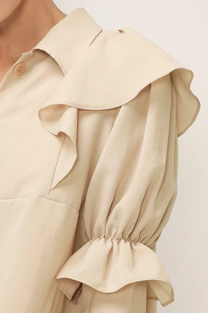 STORETS Wendy Ruffled Shirt Dress CLOTHING