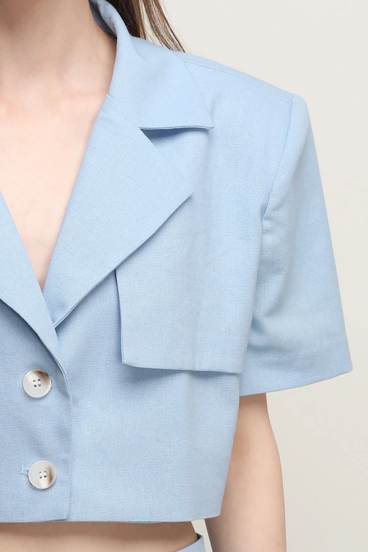 STORETS CLOTHING Noa Cropped Linen Blazer