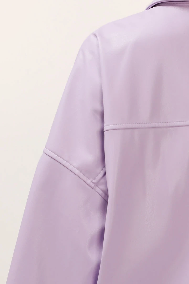 STORETS SALE CLOTHING Amy Pleather Shirt Jacket