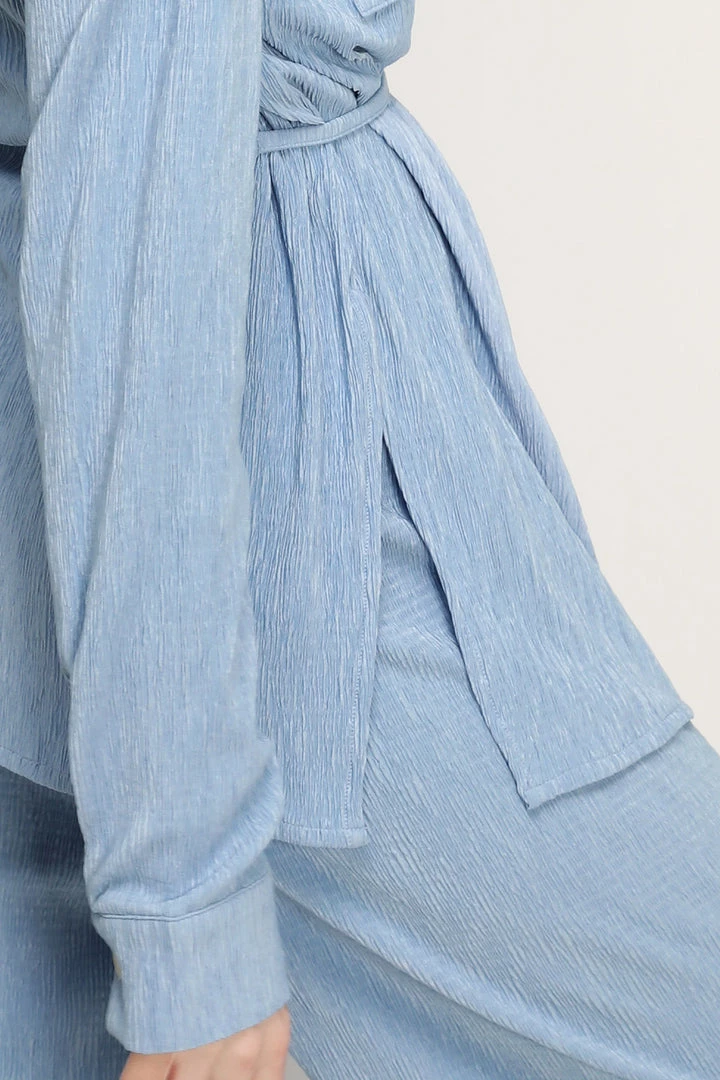 STORETS Saylor Textured Tie Waist Shirt