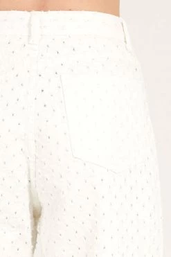 STORETS Kinsley Punched White Jeans