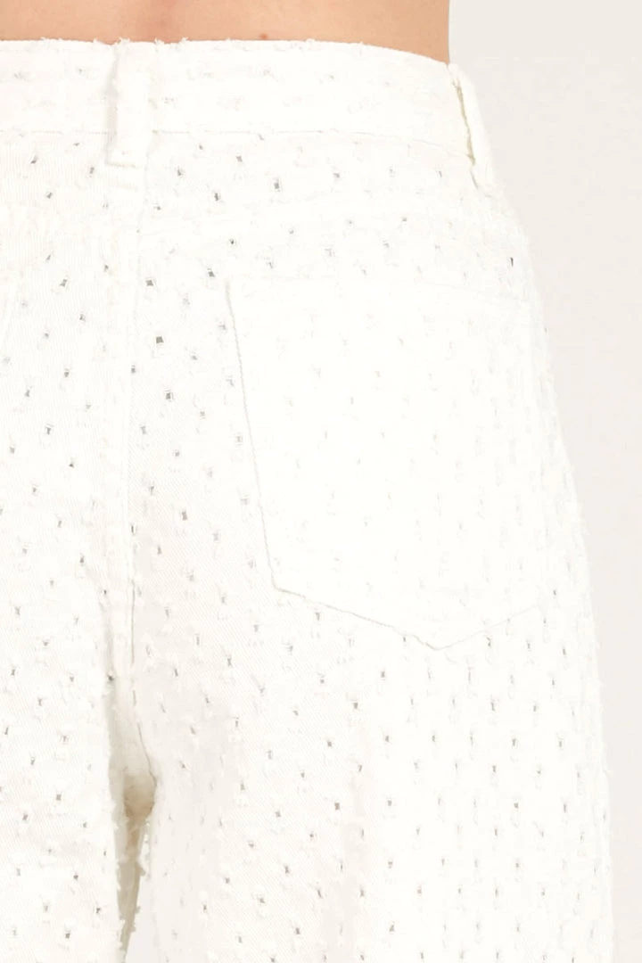 STORETS Kinsley Punched White Jeans