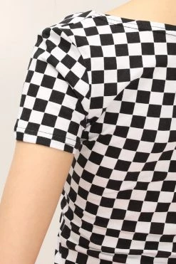 STORETS CLOTHING Melanie T-shirt In Checkerboard Print