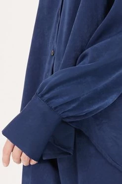 STORETS CLOTHING Rose Matte Satin Oversized Shirt