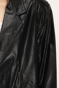 STORETS Kennedy Oversized Faux Leather Blazer CLOTHING