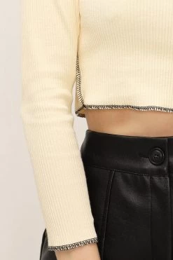 STORETS Louise Contrast Stitch Top CLOTHING