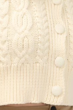 STORETS SALE CLOTHING Laura Faux Mink Collar Knit Cardigan