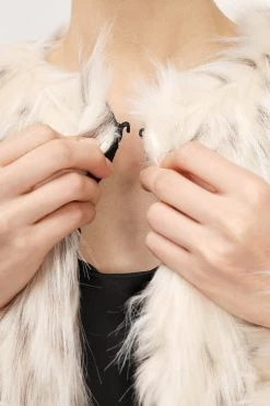 STORETS Demi Printed Shaggy Faux Fur Coat