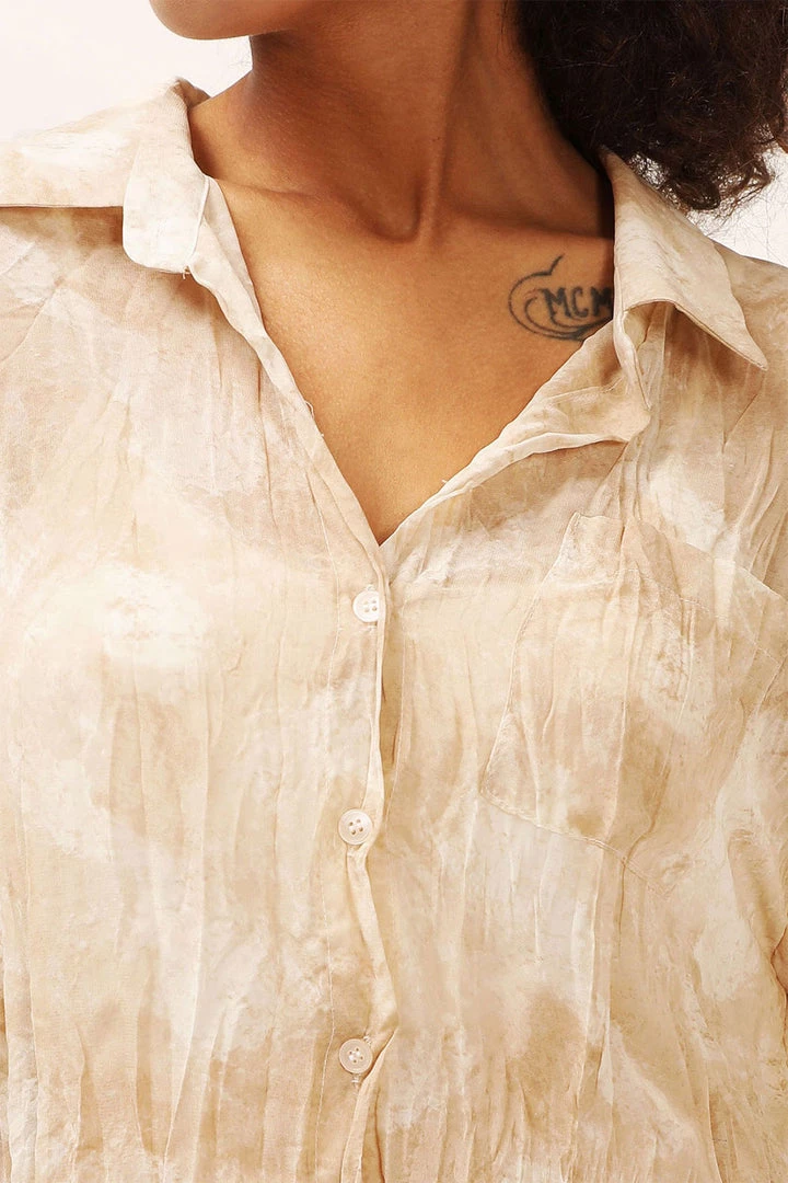 STORETS Skylar Sheer Crinkled Shirt