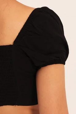 STORETS Sienna Eyelet Lace-Up Crop Top CLOTHING