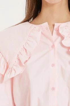 STORETS Rory Ruffled Oversize Collar Shirt CLOTHING