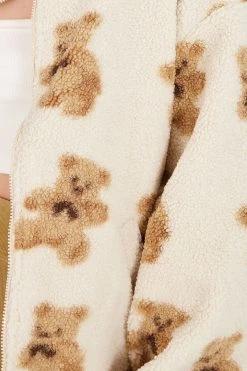 STORETS OUTERWEARS Angie Teddy Fleece Jacket In Print