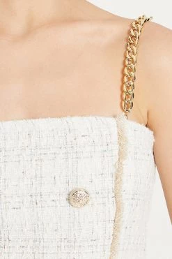 STORETS CLOTHING Vivi Tweed Mini Dress With Gold Chain