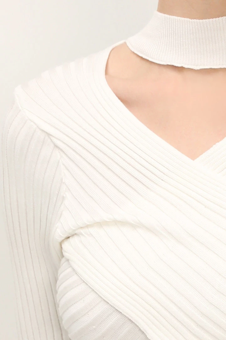 STORETS Kyra Choker Wrap Knit Top