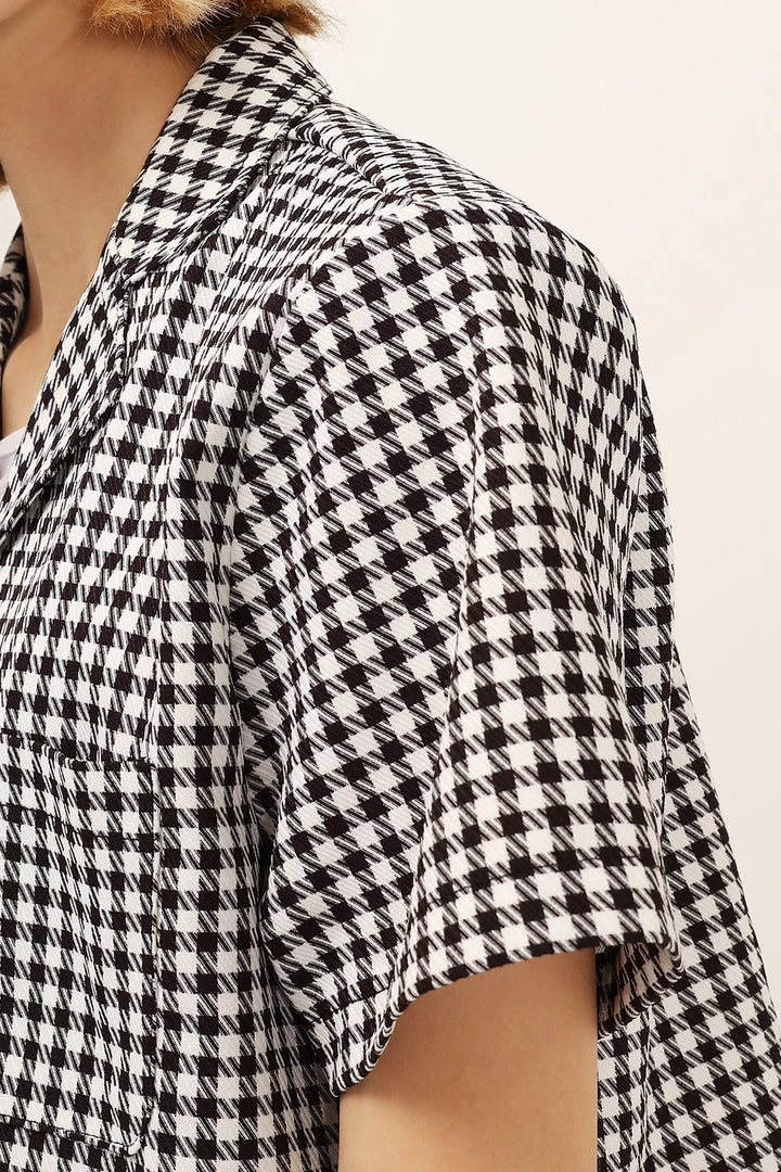 STORETS Mia Houndstooth Cropped Jacket
