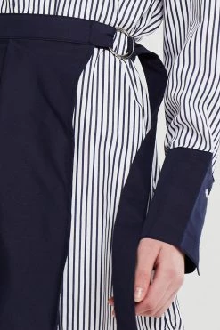 STORETS Audrey Striped Shirt And Skirt Belt Set